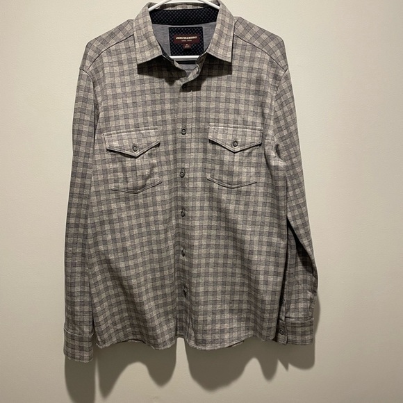 Johnston & Murphy Men's Button Down Shirt Gray Black Size Medium NWOT - Picture 1 of 4